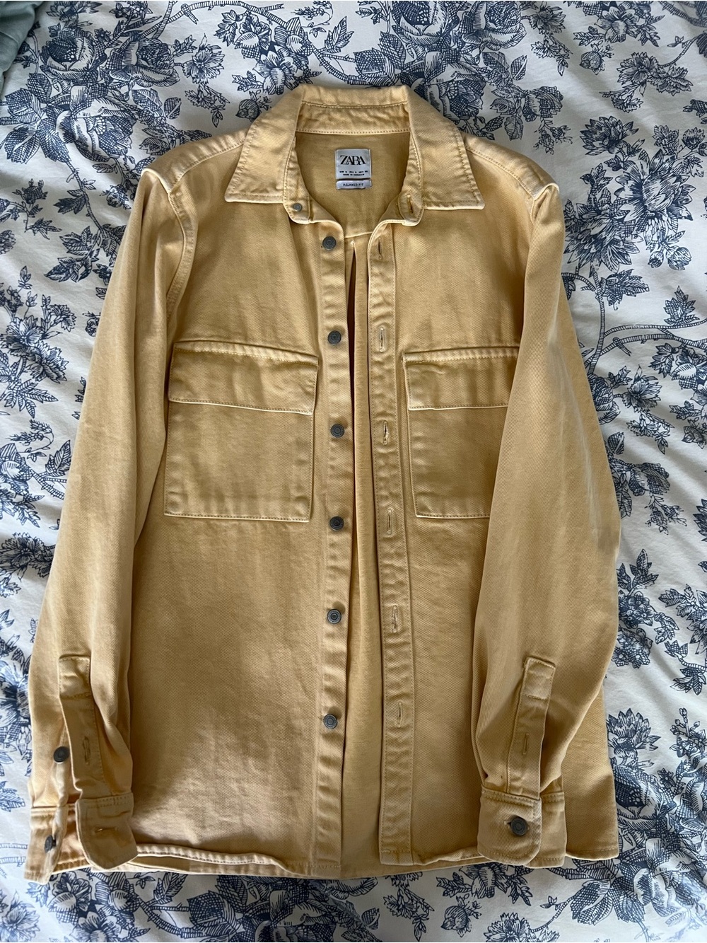 Zara Butter Yellow Relaxed Denim Jacket
